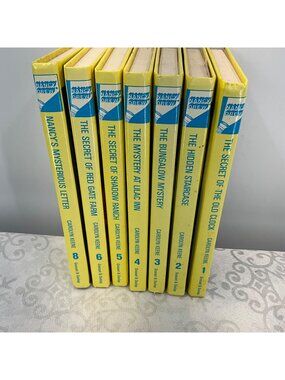 Nancy Drew Mystery Stories 7 Books 1-6 and 8 Hardcover Set By Carolyn Keene Vint